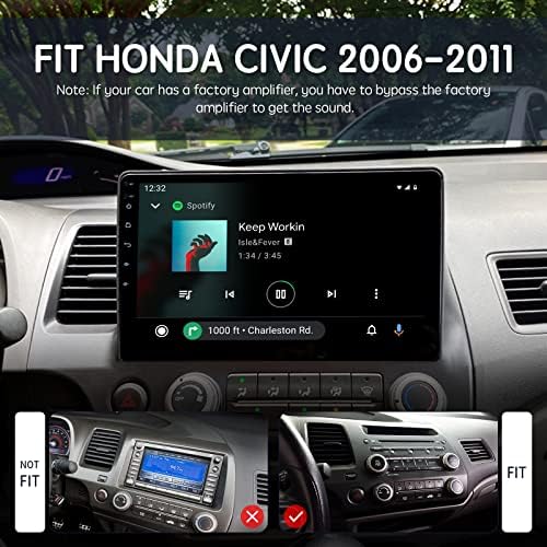ViaBecs Apple Játék Autó Sztereó Rendszer 6 GB 128GB a 2006-2011 Honda Civic 10.2 hüvelykes érintőképernyő Rádió, Bluetooth, DSP 48-EQ,
