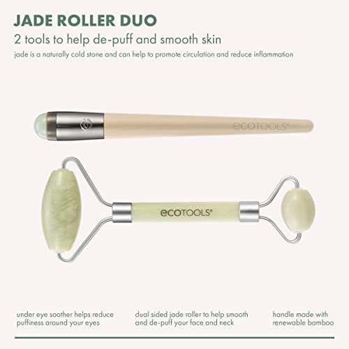 EcoTools Szépség bőrápolás Eszköz Jade Arc Roller Szem Roller Duo, Arca Roller, majd Masszírozó, Bőrápolás, illetve Mintázó