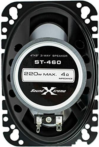 4X Soundxtreme ST-460 4x6 Inch-es, 3-utas 440 Watt csúcsteljesítmény Kezelése Koaxiális Autó Hangszórók CEA Névleges Frekvencia Válasz: 60
