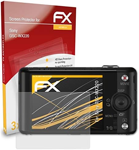 atFoliX képernyővédő fólia Kompatibilis: Sony DSC-WX220 Képernyő Védelem Film, Anti-Reflective, valamint Sokk-Elnyelő FX Védő Fólia