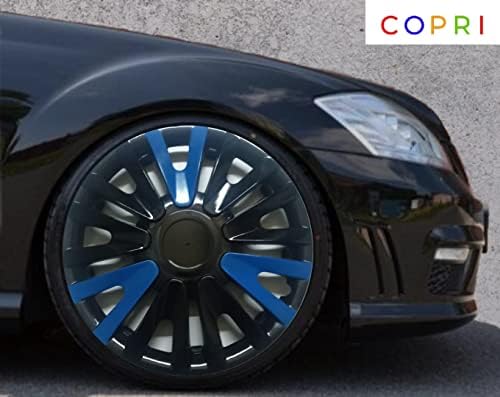 Copri Készlet 4 Kerék Fedezze 13 Colos Fekete-Kék Dísztárcsa Snap-On Illik Mercedes