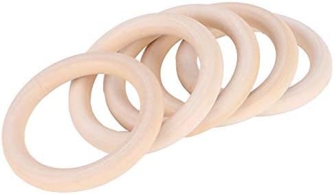 20db Fa Baba Természetes Fogzás Gyűrűk DIY Játékok, Ékszerek Kör Medál Oktatási Kézműves, Hogy Kiegészítő (65mm)