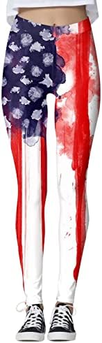 RUIRUILICO Tornaterem Leggings a Nők Hazafias július 4. Függetlenség Napja Vintage USA Zászló Has Ellenőrzési Fenék Felemelése Leggings