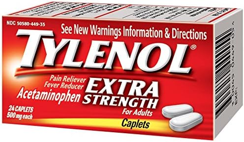 Tylenol Paracetamol, Extra Erőt, 500 mg, Caplets, 24 caplets