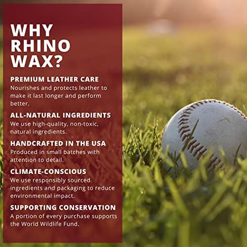 Rhino Viasz - Baseball Kesztyű Olaj (8 oz) - Prémium Baseball Kesztyű Olaj Megtörni a Kesztyűt Gyorsan Enyhül, majd Kenje be