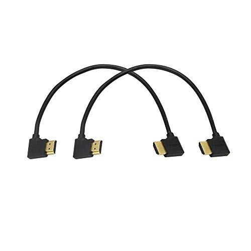 SinLoon Aranyozott nagysebességű 90 Szög HDMI Férfi Bal HDMI Férfi Adapter Kábel Támogatja az Ethernet, 3D, Audio Return (0,3 M 2Pack LL-LL)