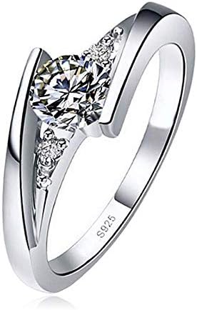 2023 Új Méret Gyűrű Ajándék Nőknek, Esküvő, Eljegyzés Alkalmából Ékszerek 510 Gyűrűk Gyűrű-Pack (Ezüst, 8)