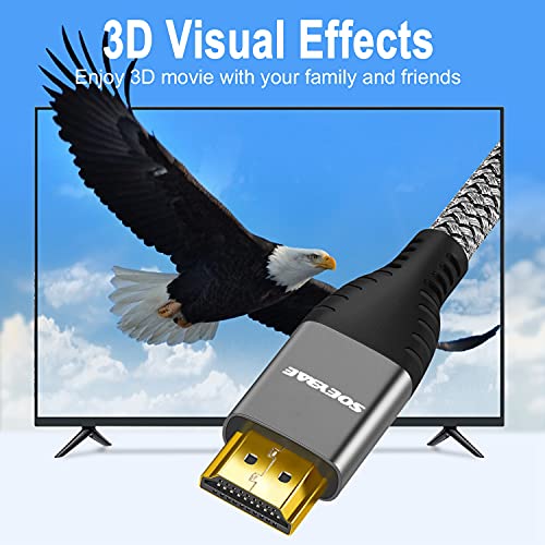 SOEYBAE HDMI Kábel 4K,18Gbps 2.0 High Speed HDMI Kábel,Ethernet Fonott, HDMI - Kompatibilis UHD TV-t, Blu-ray 3FT/1M