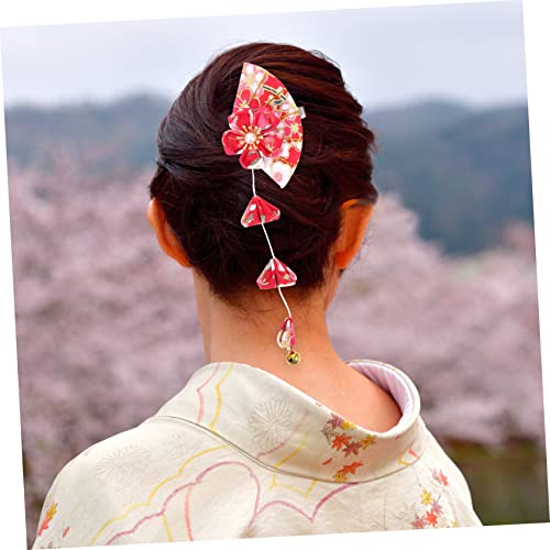 VALICLUD 1 Pár Tiara, a Lányok Kimonó Virág Haját, Japán Stílus, Haj Tartozékok Hajtű Medál Fejfedő Menyasszony cseresznyevirág