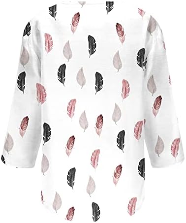 Camisetas Cuello en V para Mujer Blusa botones Manga 3/4 Camisetas básicas egy Rayas vacaciones Camiseta túnica Verano