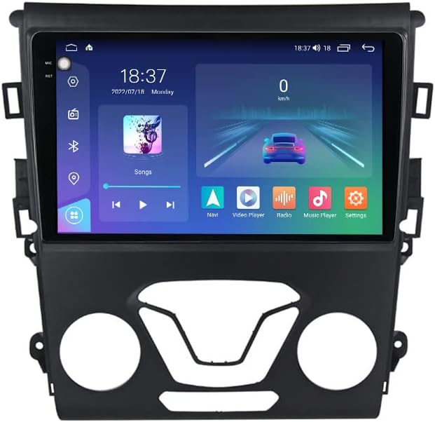 Android 10 Autó Rádió Sztereó Ford Mondeo 2014-2019, Biorunn 9.5 colos GPS Navi Octa-Core hangvezérlés Carplay Android Auto,
