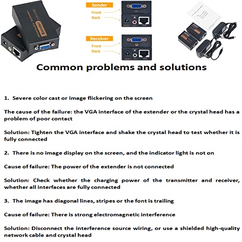 Jaremite VGA Over Ethernet, VGA, Extender, hogy Cat5e Cat6 Ethernet-Kábel, VGA Adó-Vevő (328ft/100m, Feladó+Vevő)