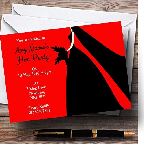 A Kártya Állatkert Piros Fekete Menyasszony Személyre Szabott Tyúk Meghívókat