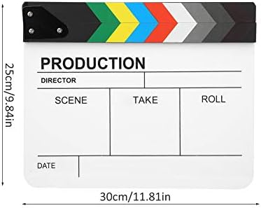 riuty Film Clapperboard 30x25CM Akril Film Clapperboard Szakmai Igazgató Akció Taps Film Fényképezés Eszköz Alkalmas a szerepjáték Videó Szerkesztése