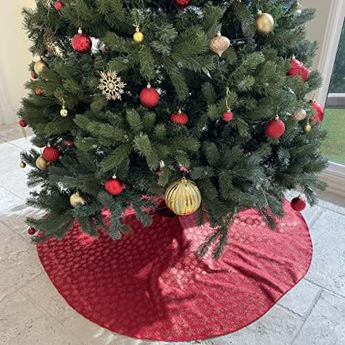 lovemyfabric 56 Kerek Fa Szoknya Karácsonyra & Holiday Tree Decor / Hópelyhek / karácsonyfák / Csillagok (Arany, Brokát Hópehely)