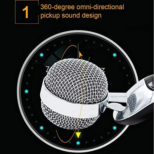 Professzionális Kondenzátor Hangfelvétel Mikrofon Állvány tartó, Kábel Hossza: 2,0 m, Kompatibilis PC-n vagy Mac-Élő Adás