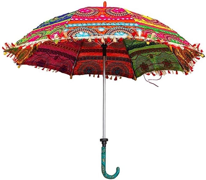 Hímzés Munka Dekoráció, Kézzel készített Esküvői Esernyő | Gujrati Esernyő | Rajasthani Esernyő, Hasznos Party Dekoráció,