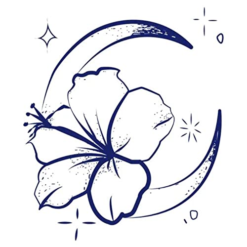 6 Lap Herbal Juice Tetoválás Matricák Fantasy Hold, A Virág, A Karján Nő Félig Állandó Vízálló, Nem Halványuló Reális Tetoválás