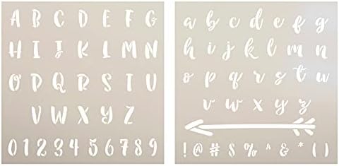 Kézzel Rajzolt Script Betűkkel Sablonok által StudioR12 | Újrafelhasználható Teljes Kurzív Ábécé Stencil | DIY Journal & Ravaszkodó