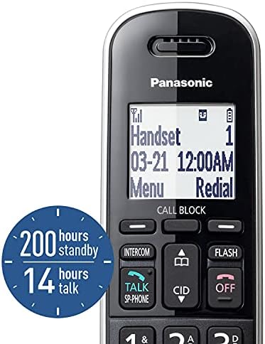 Panasonic Bővíthető Vezetékes/Vezeték nélküli Telefon Rendszer üzenetrögzítőt Egy Érintse meg a Hívás Blokkolása – 2 Kézibeszélő - KX-TGB852B