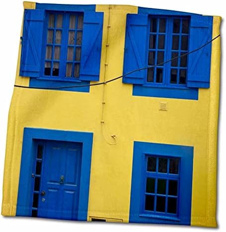 3dRose Portugália, Aveiro. A sárga ház, kék redőnyök. - Törülközők (twl-188653-1)