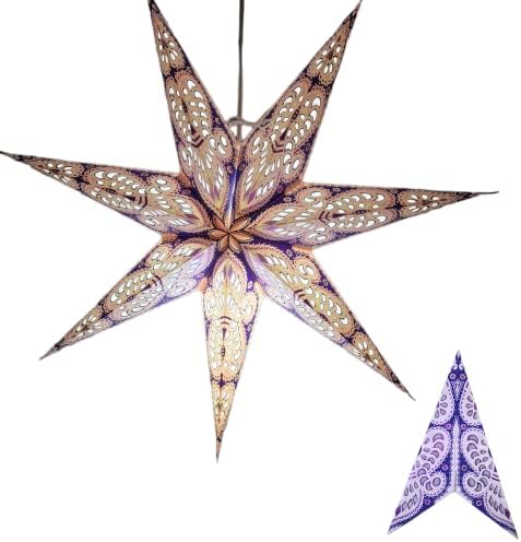 YEPSIO Papír Csillag 7 Ágú Lámpa Lámpabúra Papír Csillag Világos Árnyalatok Nagy 60cm Csillag Lógó Díszek Karácsonyi Esküvő lakberendezési