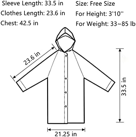 YUNLOVXEE 2 Csomag Esőkabát Gyerekeknek - Újrafelhasználható Eső Köpeny, Motorháztető, Vízálló EVA Eső kabát Kabát a 6-14 Fiúk Lányok