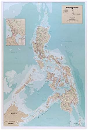 HISTORIX 1990-es Térkép a Fülöp - szigeteken- 24x36 Coll - Fülöp-Szigetek Térkép - magában Foglalja a Betét a Metro Manila - Fülöp-szigetek