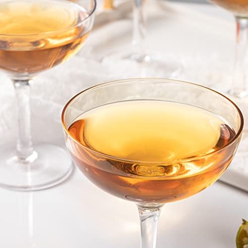 tyab Színes martini szemüveg készlet 4-Kézzel fújt coupe szemüveg Alkalmas minden alkalommal színű bor szemüveg szára