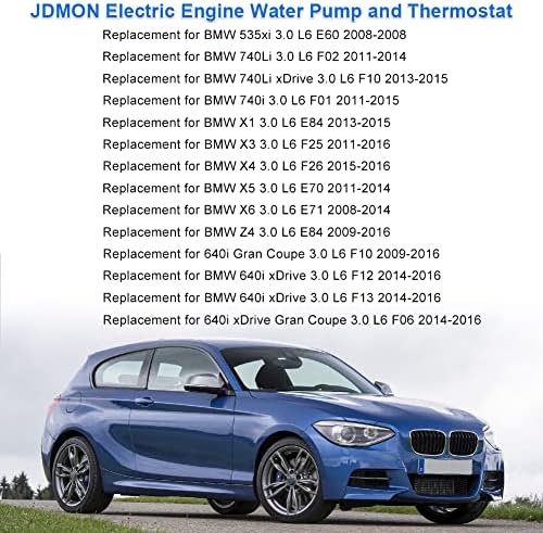 JDMON Csere, Elektromos Motor, Szivattyú BMW 135i 135is 335i 335xi X3 X5 X6 535i 535xi Z4 E82 E90 E92 E93 F10 E60 E61 2008- a Termosztát