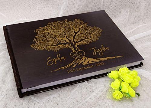 Kézzel Készített Fa Design Személyre Szabott Vendég Könyv Rusztikus Esküvői Fa Fa Vésett Tanácsot Könyv - 50 Oldal