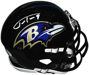 Justin Tucker Dedikált Baltimore Ravens Mini Sebesség Sisak - Kézzel Aláírt & SZÖVETSÉG Hitelesített