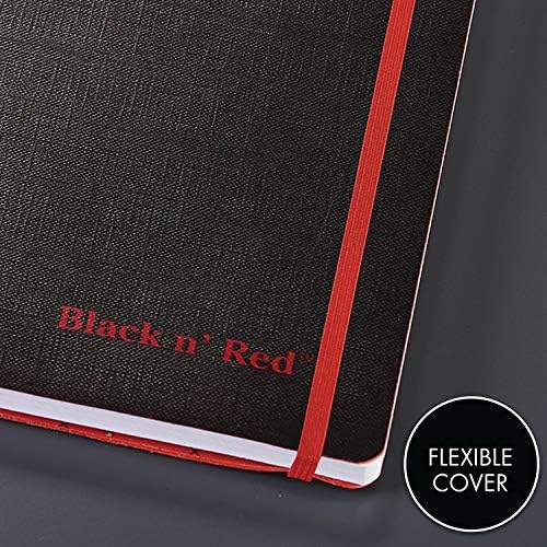 Fekete n Piros Casebound Hajlékony Fedél Notebook, Nagy, Fekete, 72 Megállapította Lapok, Csomag 1 (400110478)