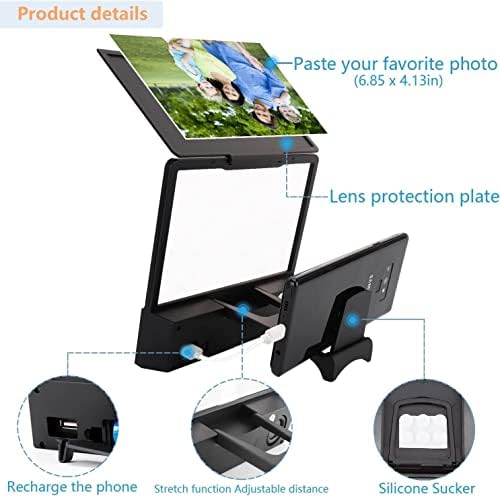 Okostelefon, a Képernyő Nagyító, 12 HD Projektor Képernyő nagyító alatt Bővítő Bluetooth Hangszóró, Összecsukható Telefon készenléti Képernyő