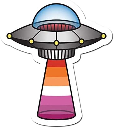 Sötét Szikra Matricák Idegen UFO Inclusive Szivárvány LGBTQ+ Pride Flag Elrablása Sugár - 4 Inch Színes Vinyl Matrica Beltéri