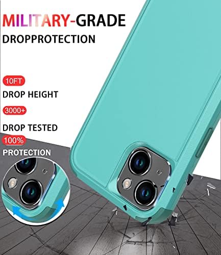 Diverbox iPhone 14-Ügyben [Ütésálló] [Dropproof] [Edzett Üveg Képernyő + Kamera Lencséjét Védő],Heavy Duty Védelem Telefon burkolata