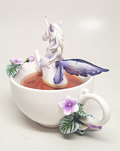 Csendes-óceáni Ajándéktárgyak Amy Barna Elvarázsolt Egyszarvú Tea Csésze Fantasy Art Gyűjthető Figura 5.75 inch