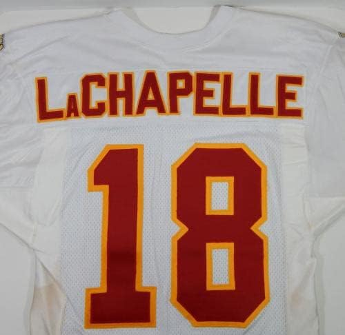 1996 Kansas City Chiefs Sean LaChapelle 18 Játék Kiadott Fehér Jersey 40 DP16385 - Aláíratlan NFL Játék Használt Mezek