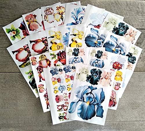 Decoupage Papír Csomag (21 Lap 6x8) Szép Virágok, Kertek Szerelem FLONZ Vintage Stílusú Szent Valentive Szülinapi képeslapok Képek
