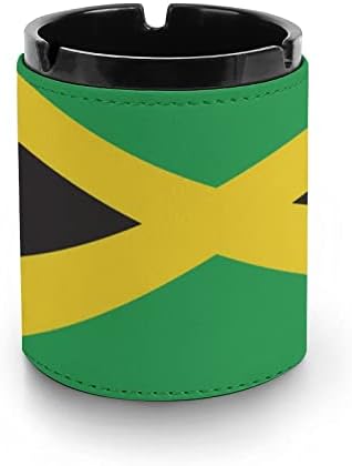 Jamaikai Zászló Kerek Bőr Cigaretta Hamutartó Asztali hamutartó a Dohányosok Kiegészítők Ajándék Szett