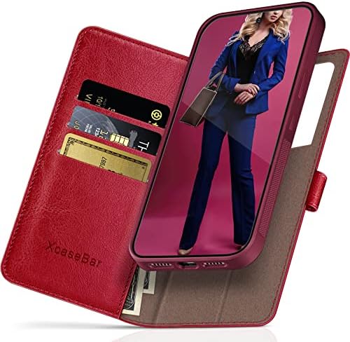 XcaseBar 2-az-1-Levehető Samsung Galaxy S22 5G Tárca esetében【RFID-Blokkoló】 Hitelkártya Birtokos,Folio Flip Book PU Bőr Védő