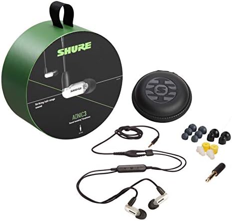 Shure AONIC 3 Vezetékes Hang Leválasztó Fülhallgató, Tiszta Hang, Egyetlen Vezető BassPort, Biztonságos in-Ear Illik, Levehető