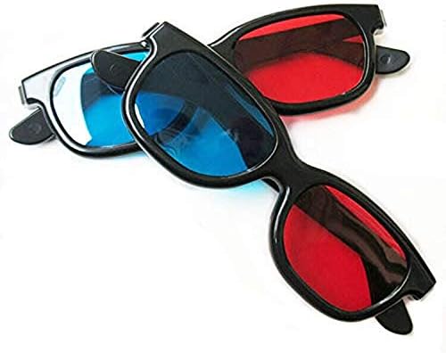 Kék-piros/Cián Anaglif 3D csiptetős Szemüveget Doboz Esetben Szemüveg 3D TV Játék 3D-s Film Klip Szemüveg