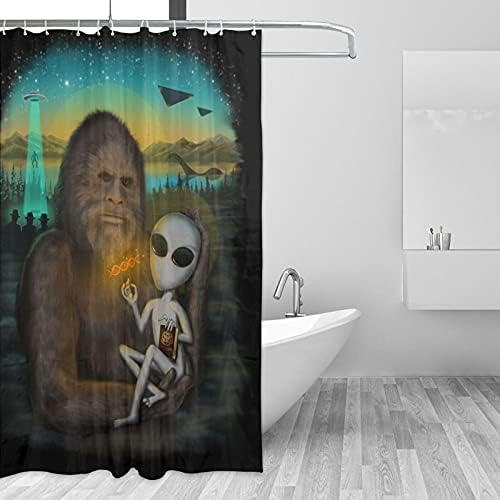 neil Banek az Idegenek, a Bigfoot lakberendezés zuhanyfüggöny Vízálló Fürdőszobában Zuhanyzó Függöny Minőségű Poliészter Fürdőszobában Zuhanyzó