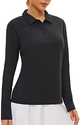 Női Golf Póló Hosszú Ujjú Póló UPF50+ napvédő Nedvesség Wicking Gyors Száraz Golf Polo Shirt