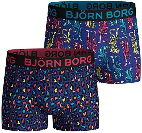Björn Borg 2-Pack Tigrisek & Leopárd Mintás Fiú Boxer Nadrágban, Kék