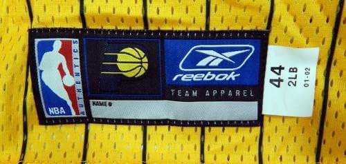 2001-02 Indiana Pacers Üres Játék Kiadott Arany Jersey 44 DP31856 - NBA Játék Használt