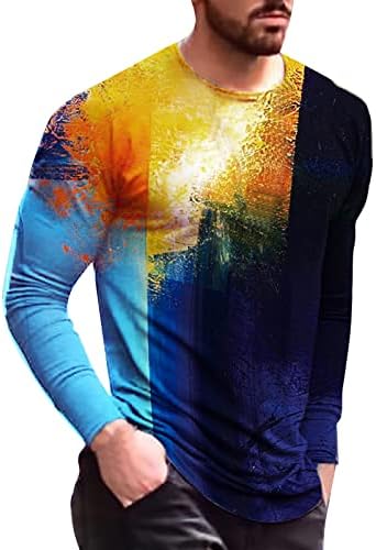 ZDDO Vintage Férfi póló Hosszú Ujjú Utca 3D-s Digitális Művészet Grafikus Nyomtatott Póló Maximum Katona Izom Laza Fit Tshirt