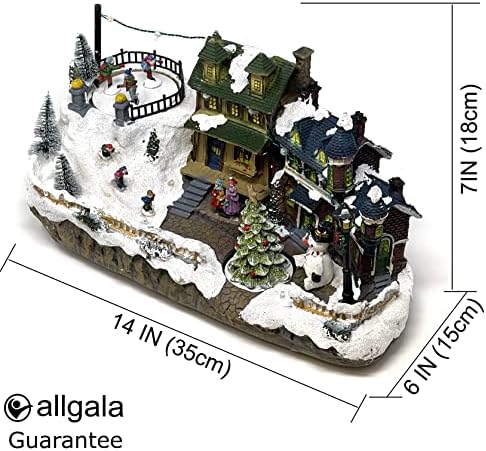 allgala Kialakított Polyresin Karácsonyi Ház, gyűjteménybe való Figura, USB-s Akkumulátor Kettős energiaforrás-Pályán a Sárkányrepülés