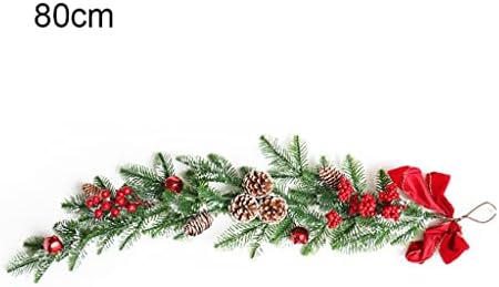 GANFANREN fenyőtoboz Karácsonyi Koszorú PE Mártott Fehér Bell Xmas Cane Karácsonyi Ajtó, Lógó (Szín : Egy, Méret : Mint a képen)